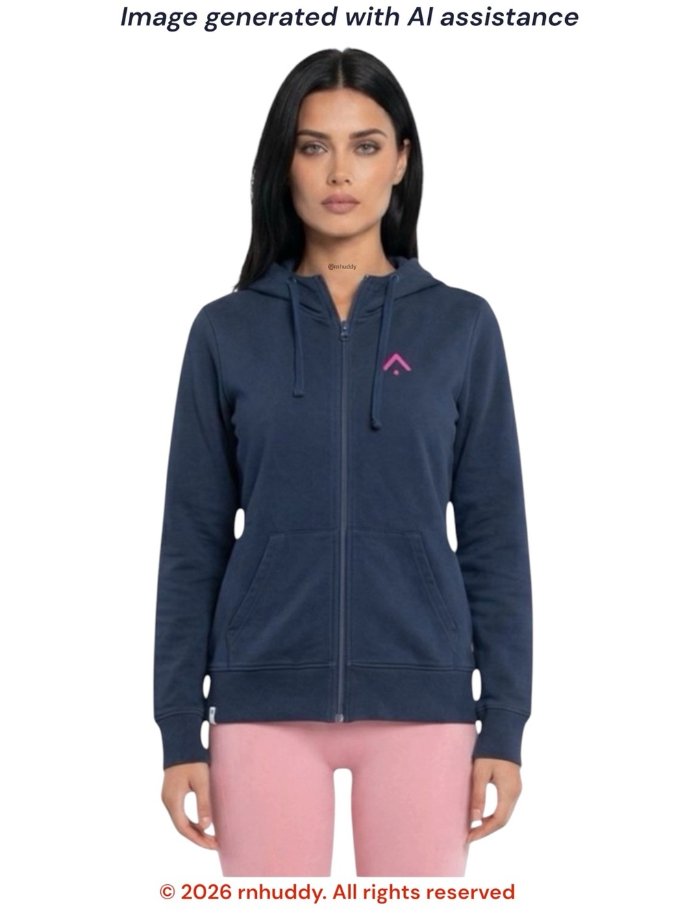 Tentree S navy 100% organic cotton full zip up hoodie